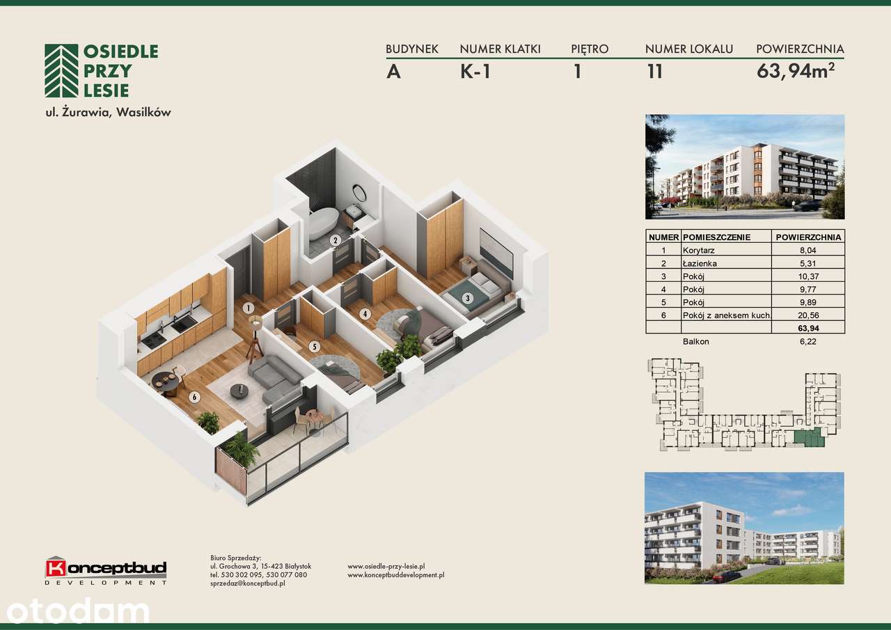 Osiedle przy Lesie | Bud. A | M. nr 11 | 63,94 m2