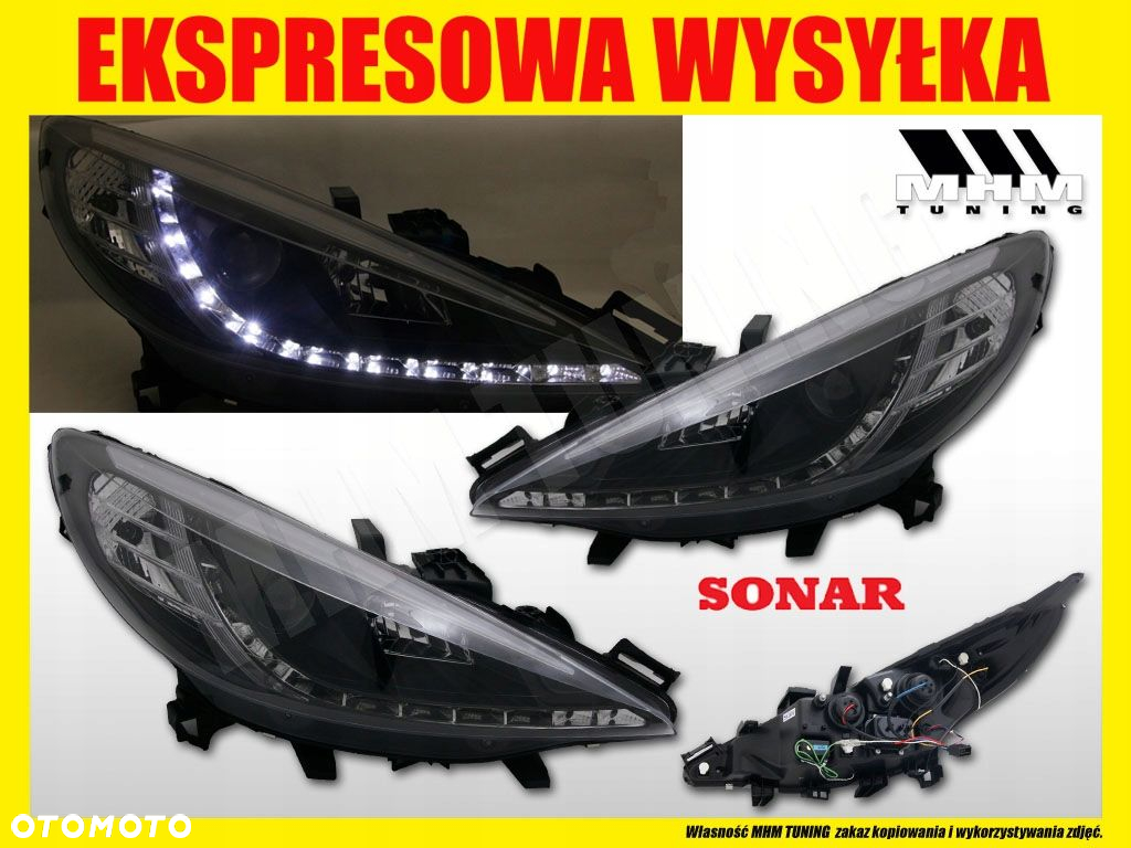 Reflektory Lampy kpl Day line light LED Diody Tuning Peugeot 207 2006-2013 - 8