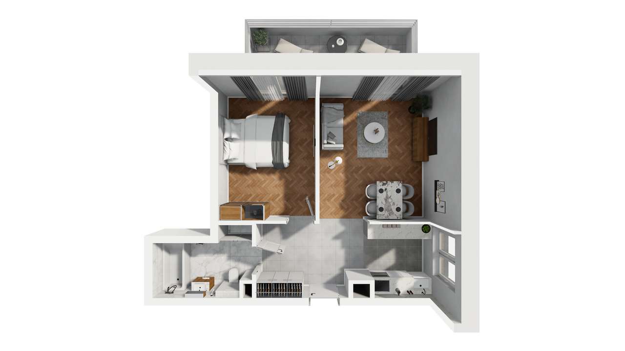 2-pokojowe mieszkanie 49,30 m² | Banacha 12 | Nr 37