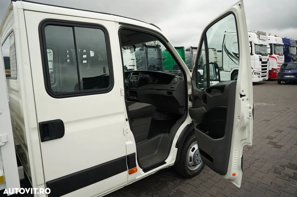 Iveco DAILY 35-130 / BASCULANTĂ CU BENĂ DIN OȚEL (DESCĂRCARE SPATE) / CABINĂ DUBLĂ - 7 LOCURI / ROȚI SPATE DUBLE / MANUALĂ / IMPORT / - 34
