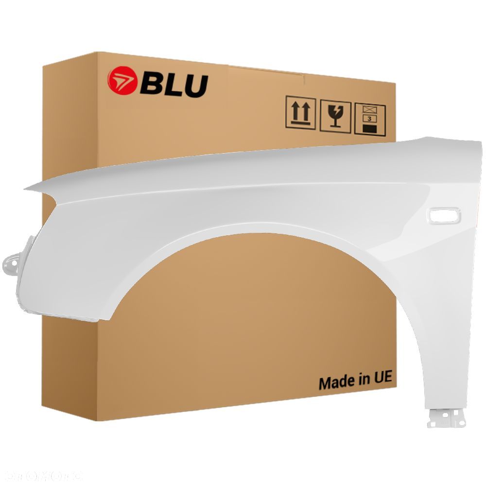 BLU Błotnik AUDI A4 B7 LY9C lewy biały 04-08 przód ocynk IbisWeiss - 1