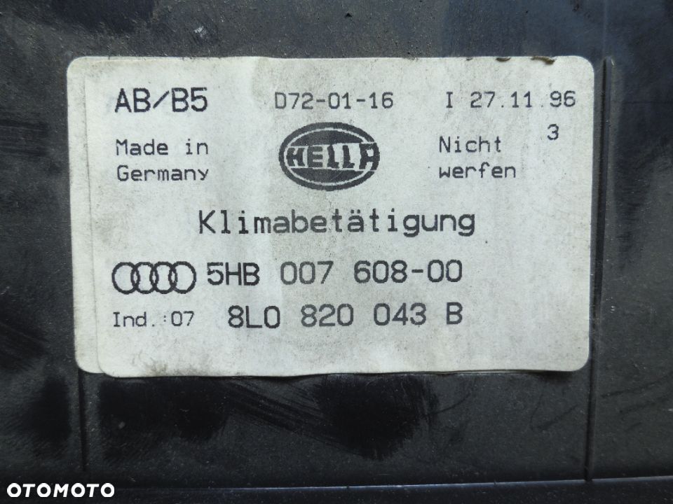 PANEL KLIMATYZACJI AUDI A3 8L 8L0820043B POSIADAM 4 SZT - 4