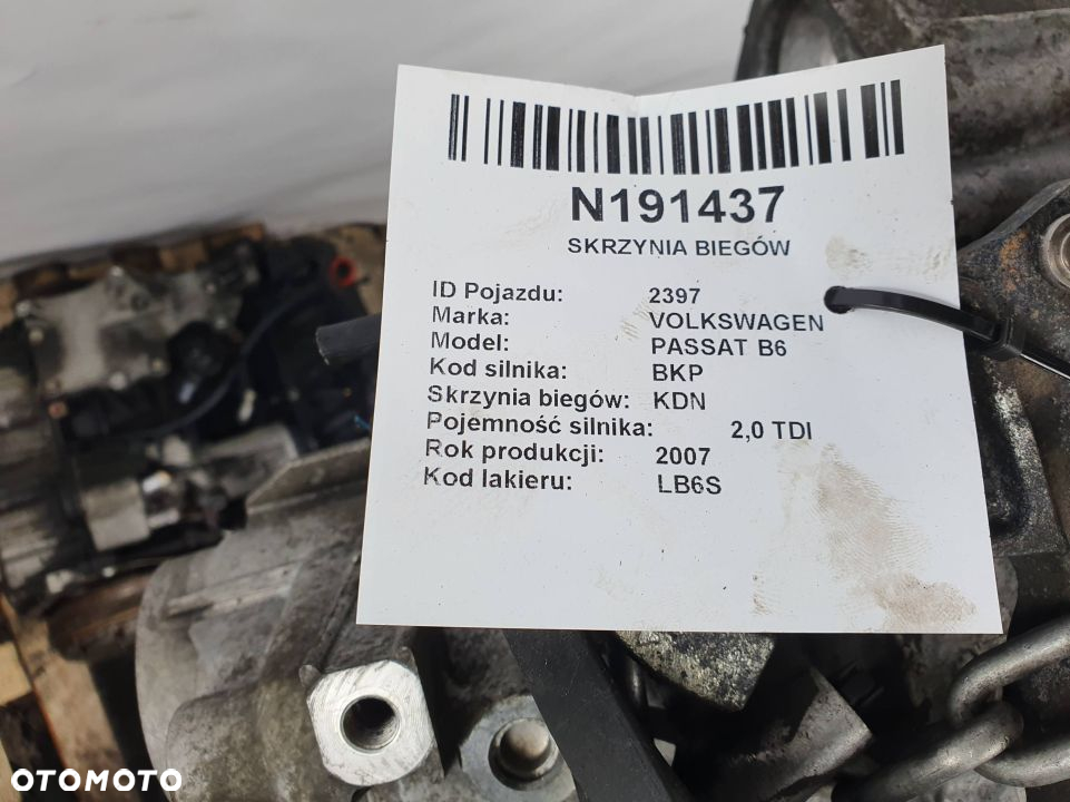 SKRZYNIA BIEGÓW VOLKSWAGEN PASSAT B6 KDN 2,0 - 2