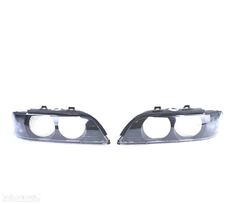 CAPAS DE FARÓIS FRONTAIS BMW E39 95-00 D2S BLACK SMOKED PRETO FUMADO ESCURECIDO - 1
