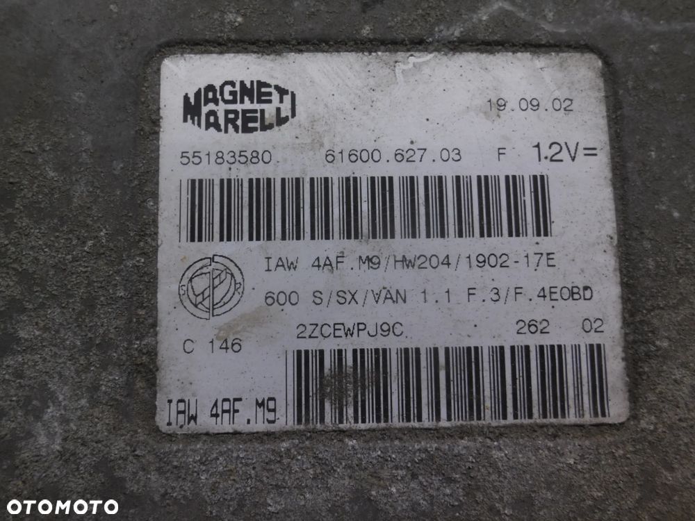 Sterownik silnika Fiat Seicento 1.1 MPI 55183580 IAW4AF.M9 POSIADAM 2 SZT - 4