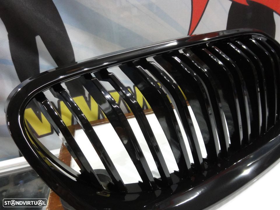 Grelha frontal BMW E92 / E93 LCI 10-13 M4 look / dupla lâmina em preto piano brilhante - 3