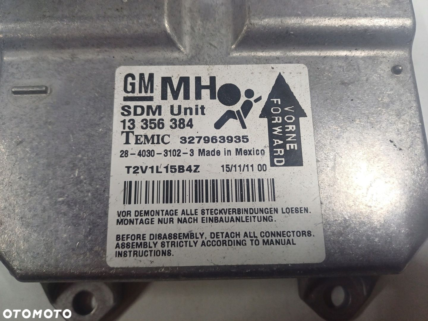 SENSOR AIR BAG OPEL CORSA D 13356384 - 2