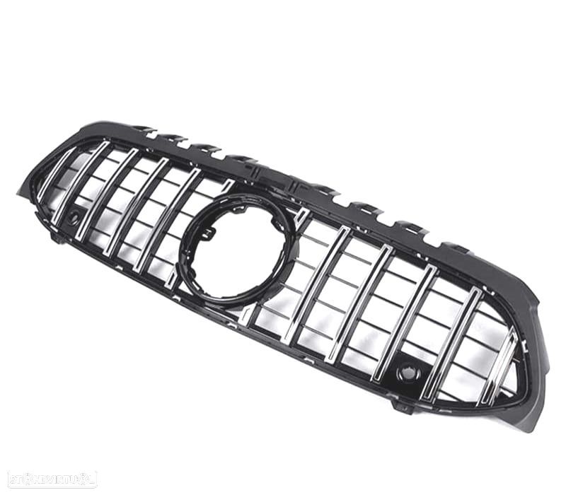 GRELHA FRONTAL MERCEDES CLASE A W177 V177 LOOK AMG GT PRETO CROMO - 4
