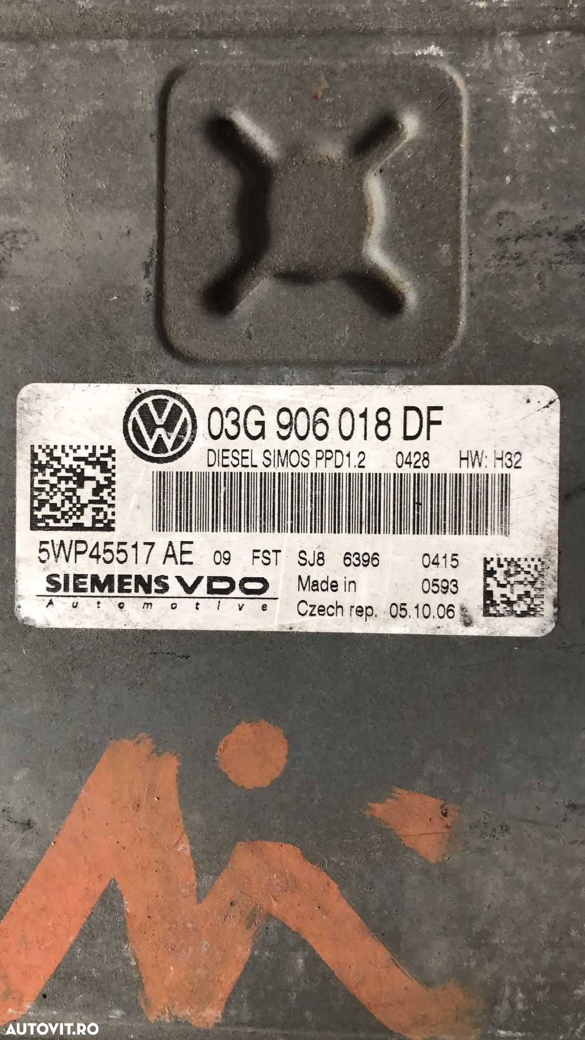 ECU Calculator motor VW Golf 5 2.0 TDI, cod 03G906018DF - 2