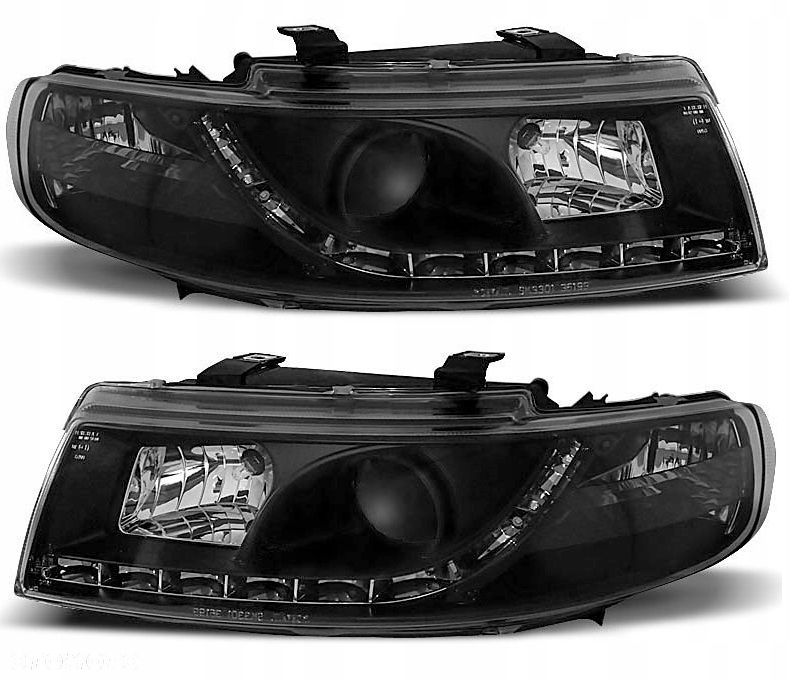 Reflektor Lampa kpl Diody Soczewka Clear Black Seat Leon I 1m Toledo II 2 - 1