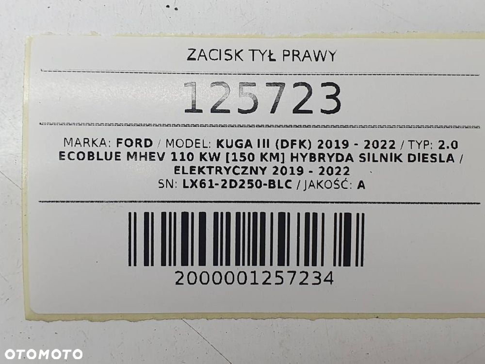 ZACISK HAMULCOWY TYŁ PRAWY FORD KUGA MK3 III 2021 EU ST LINE - 9