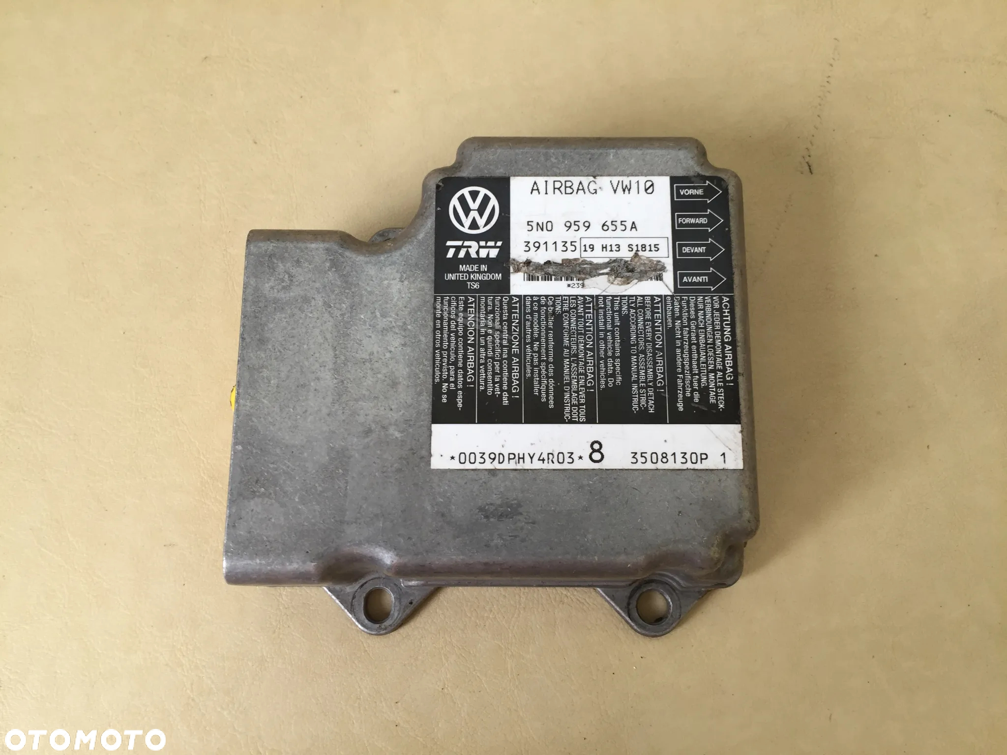 MODUŁ SENSOR AIRBAG VW SEAT AUDI SKODA 5N0959655A - 2