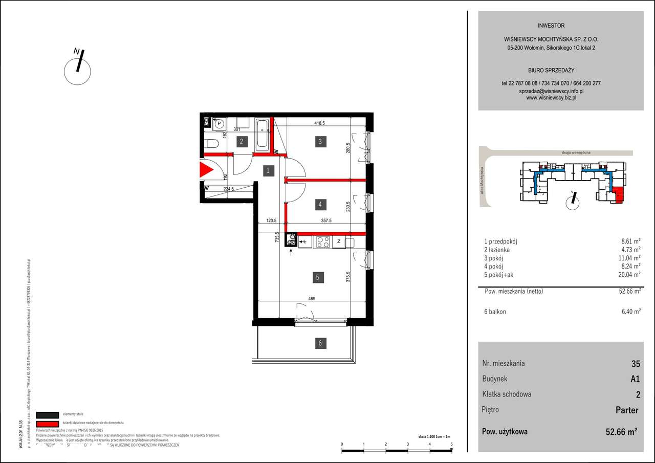 3-pokojowe mieszkanie 52m2 + balkon - Pełny obrazek: 2/6