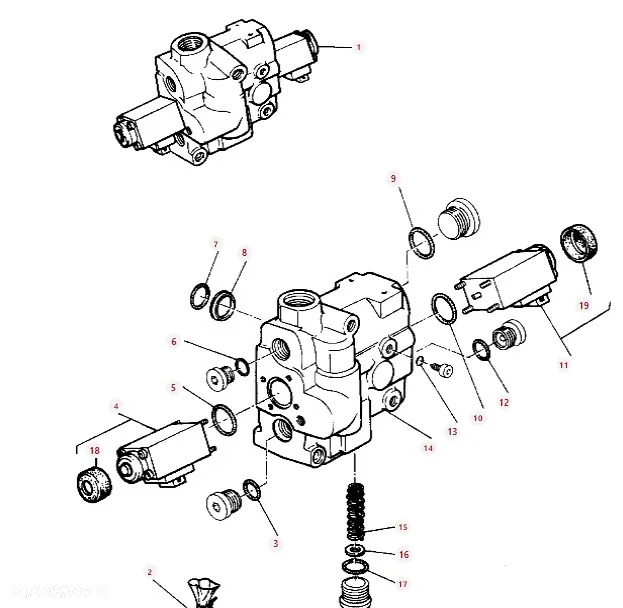 Rozdzielacz 3387006M2 EHR 1525100139 Massey Ferguson 6170 - 12