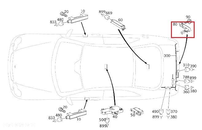 MERCEDES CLK CLS W211 Antena GPS Keyless-GO tyl ORYGINAL - 2