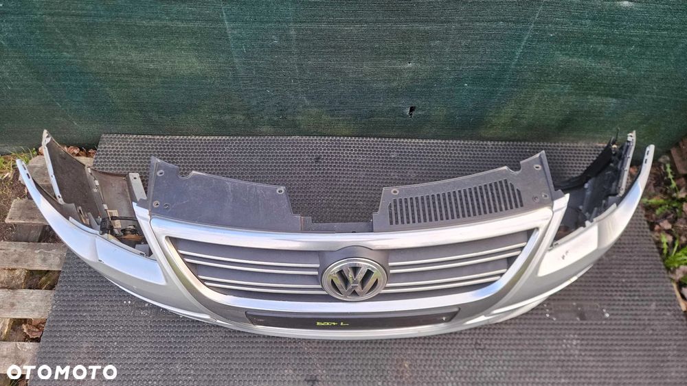 Zderzak 3C0807221 3C0805903B Przód Przedni R-Line Srebrny Gril Atrapa Kratki Halogeny Znaczek VW Passat B6 Lift - 7