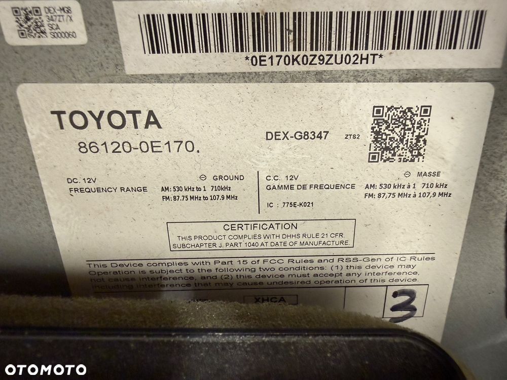 Radio Lexus RX350/ 450h 09-13r. Nr. 86120-0E170. - 3