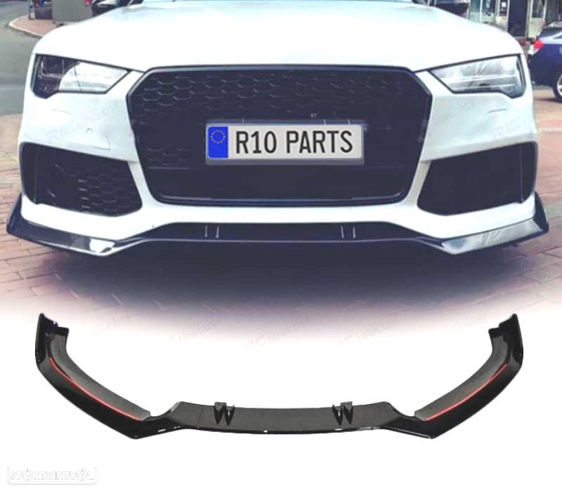 SPOILER LIP FRONTAL AUDI A7 LOOK RS7 11-18 PRETO - 1