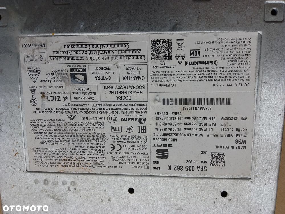 SEAT MIB STEROWNIK 5FA035862 MMI NAWIGACJA 5FA035862K - 4