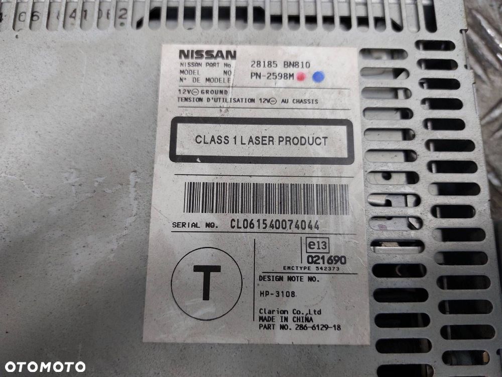 RADIO ODTWARZACZ  NISSAN ALMERA TINO I 28185BN810 28090BU710 28395BN810 - 2