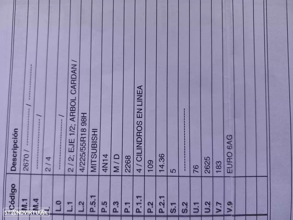 MOTOR COMPLETO MITSUBISHI ECLIPSE CROSS 2019 -4N14 - 1