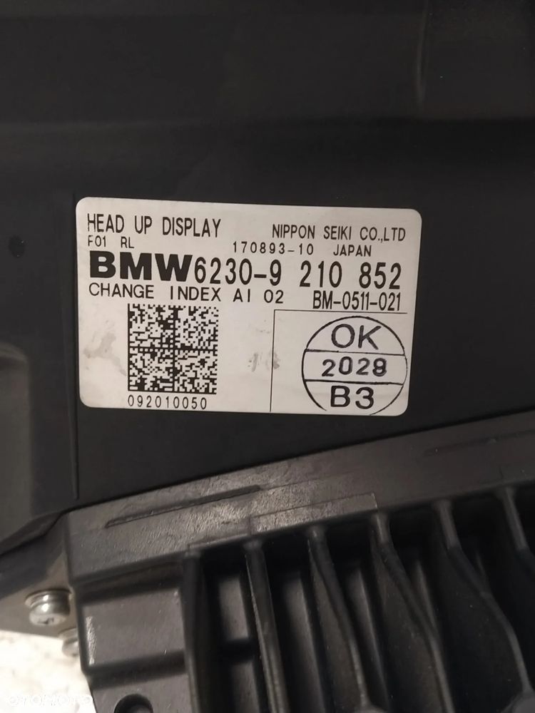 BMW 7 F01  WYŚWIETLACZ HEAD UP ZEGARY LICZNIK UK ORYGINAŁ - 4