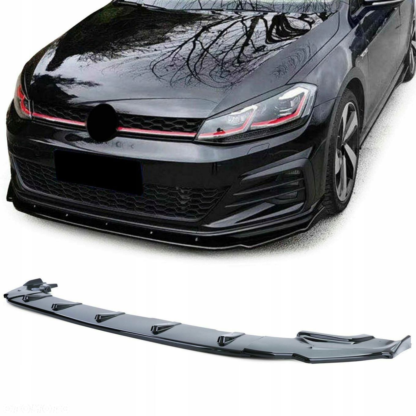 Splitter dokładka przedniego zderzaka VW GOLF VII 7 GTI / Rczarny połysk - 1