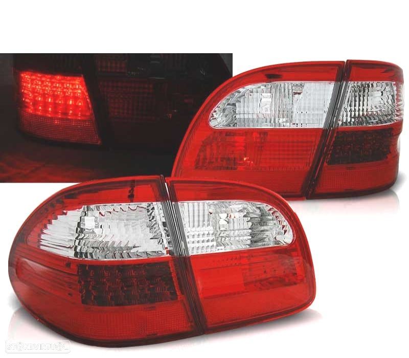 PILOTOS MERCEDES CLASSE E W211 ESTATE 02-06 LED VERMELHO CROMADO - 1
