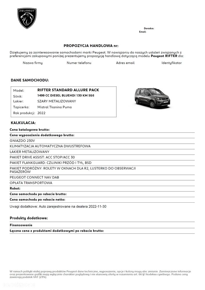 Peugeot Rifter 1.5 BlueHDI Allure Pack S&S - 14
