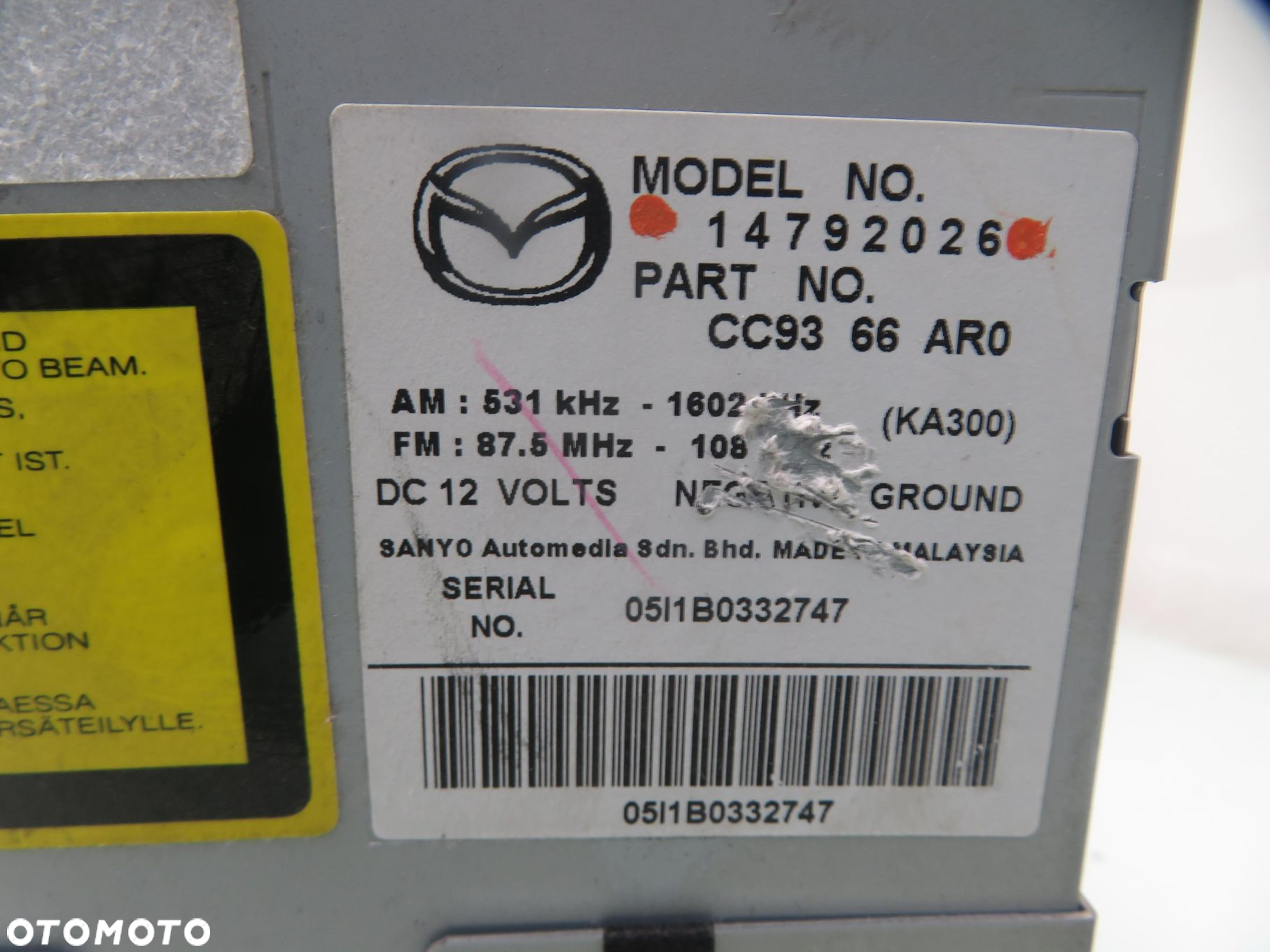 RADIO PANEL KLIMATRONIK MAZDA 5 CR19 14792026 K1900CC51 - 8