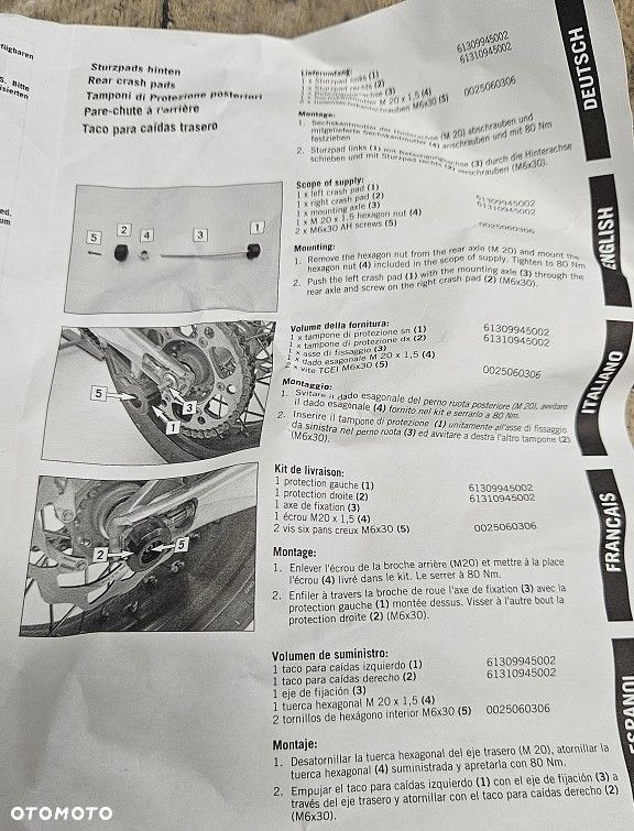 Oryginalne Crash Pady Tylnej Osi KTM PowerParts KTM EXC SX SMR  78110945000 - 5