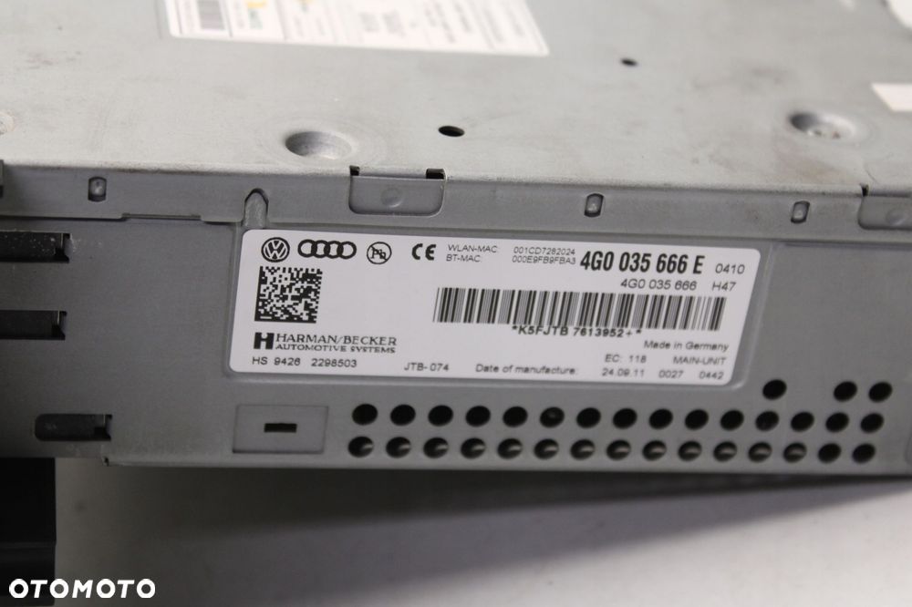 audi a7 c7 4g 10r- radio radioodtwarzacz nawigacja czytnik panel 4g0035666e - 6