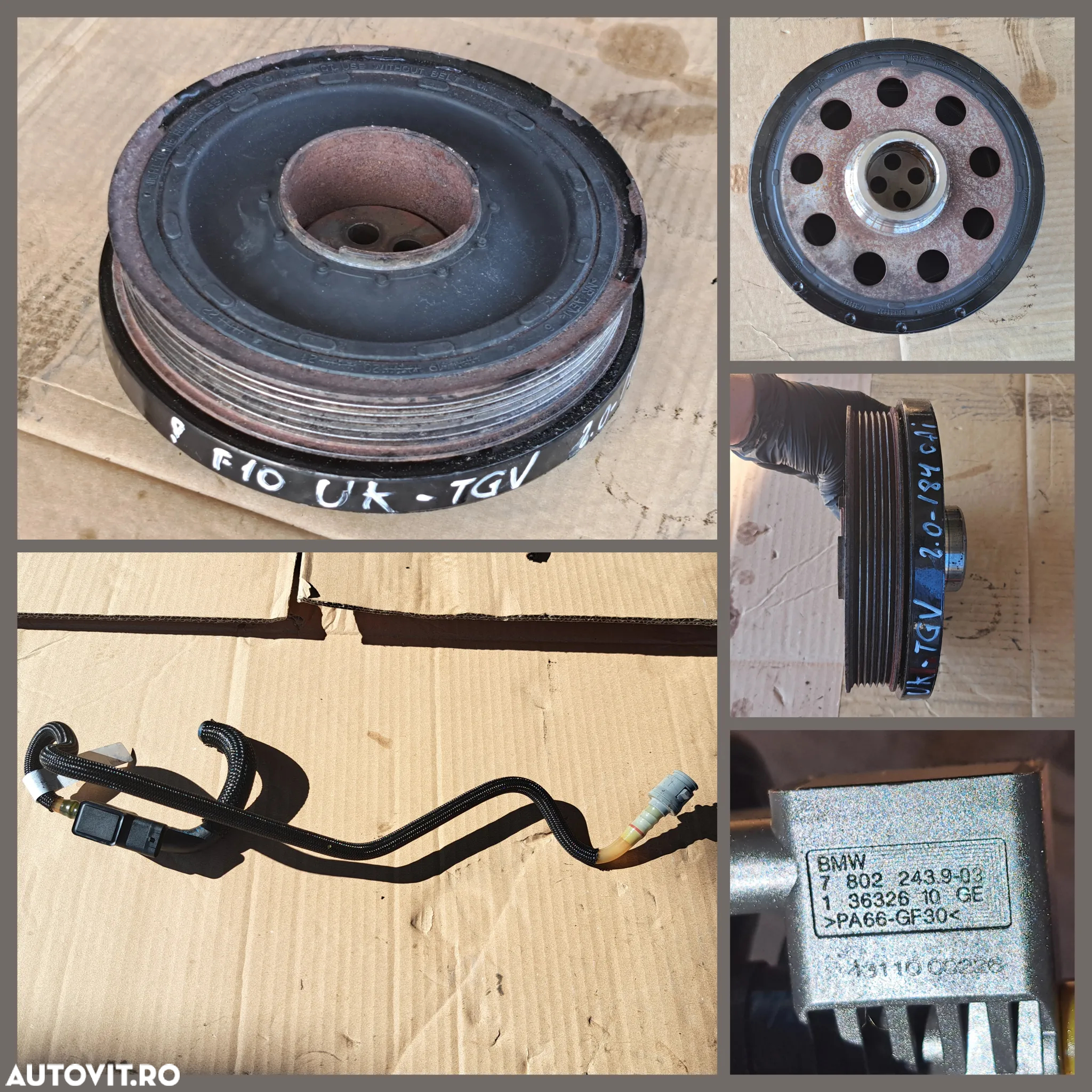 Anexe motor Bmw 520d F10 2010 184cp injector rampa injectoare pompa inalta presiune alternator actuator EGR galerie admisie instalatie electrica motor - 7