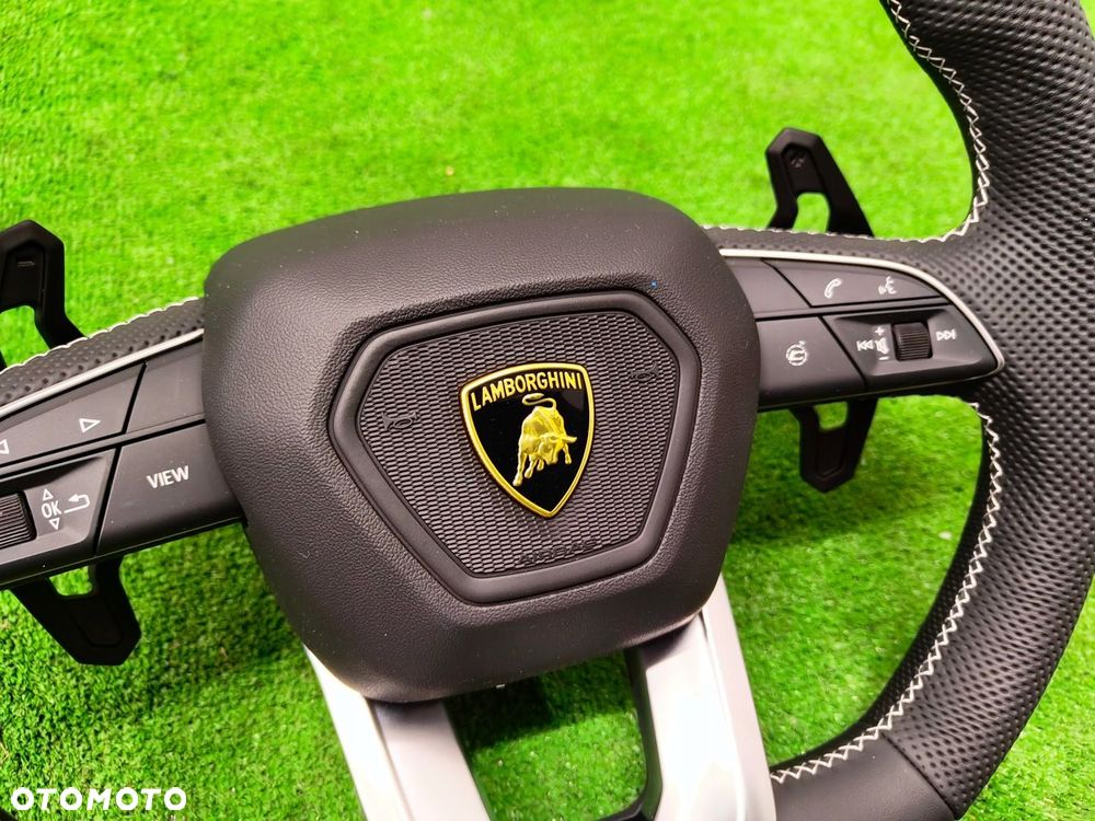 LAMBORGHINI URUS KIEROWNICA ŁOPATKI BIAŁA NIĆ PERFORACJA - 4