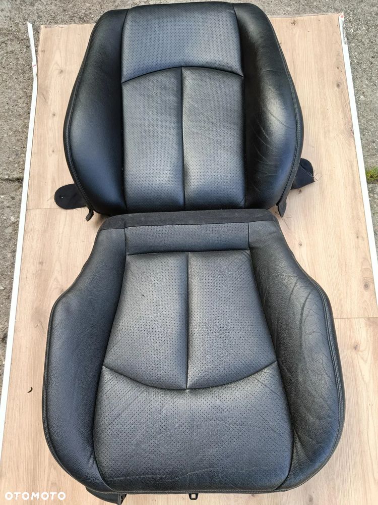 MERCEDES W211 FOTEL LEWY PRAWY CZARNA SKÓRA - 1