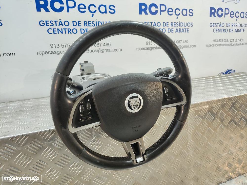 Volante Completo Pele Multifunções Patilhas De Velocidades Jaguar XF X250 - 3