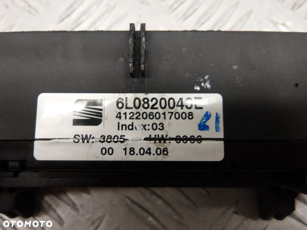 SEAT IBIZA III 02-05 HB 3D 1.9TDI PANEL STEROWANIA NAWIEWU 6L0820043B - 3
