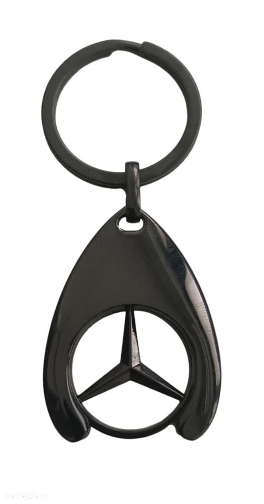 MERCEDES Brelok breloczek zeton do wozka gwiazda CZARNY OE - 1
