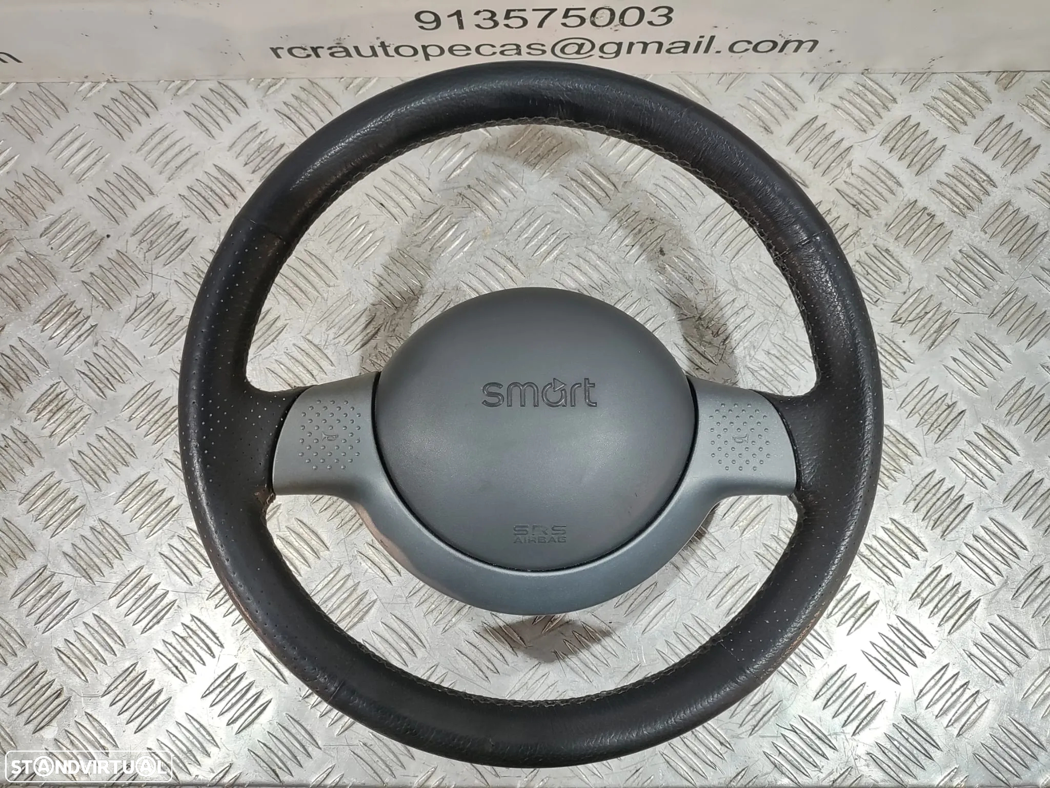 Volante completo original SMART FORTWO pele perfurada aibarg - 2