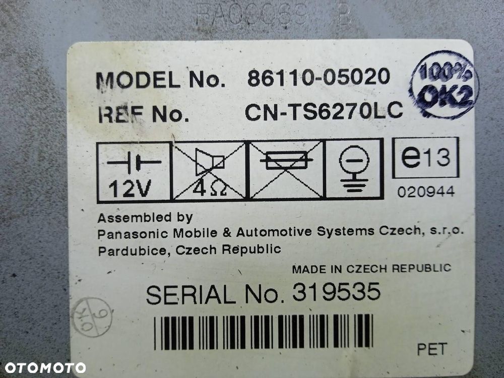 WYŚWIETLACZ TOYOTA AVENSIS T25 - 3