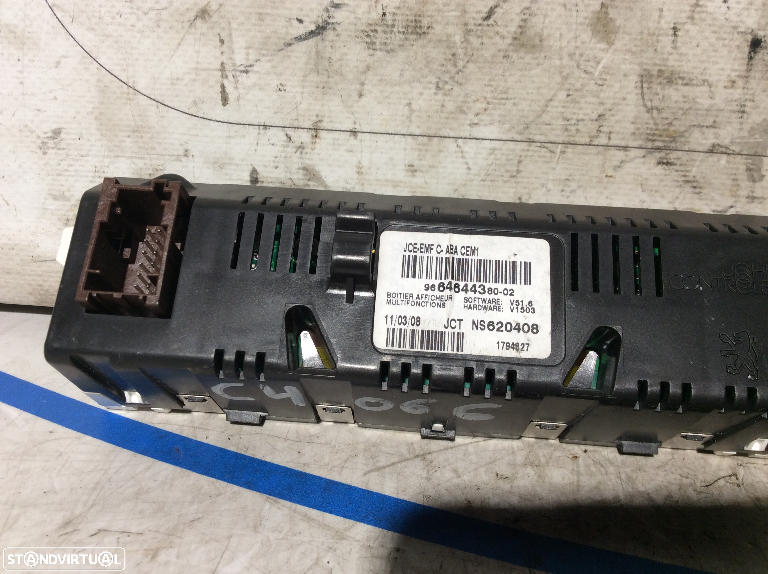 Display do computador de bordo Citroen C4 Ref. 96646443 - 2