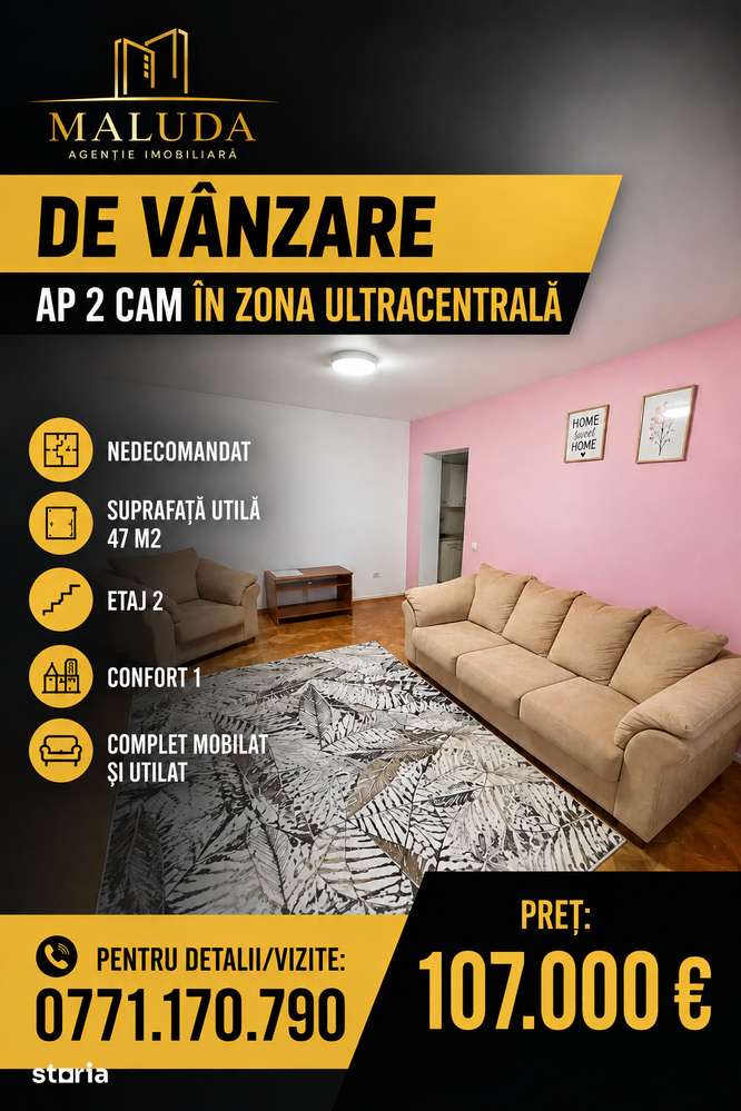 Ap. 2 cam. ultracentral de vanzare pe str.Calea Bucuresti — fotografia 1