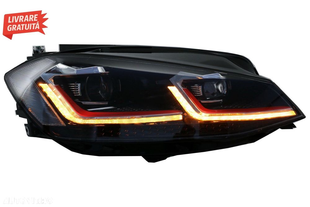 Faruri LED VW Golf 7.5 VII (2017+) GTI Look cu Semnal Dinamic- livrare gratuita - 11