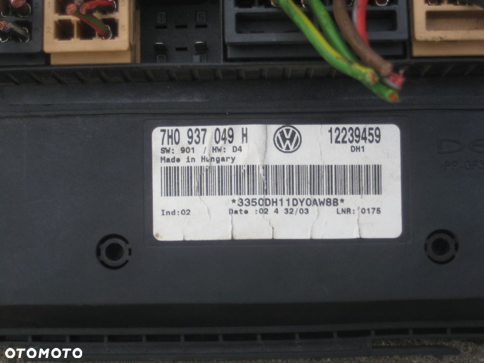 vw t5 transporter 2,5tdi moduł komfortu sterownik 7h0937049h europa - 4