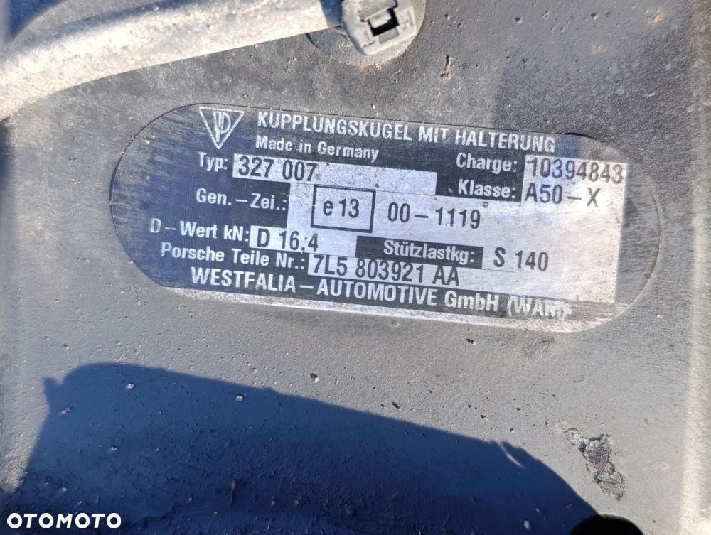 Cayenne I hak holowniczy elektrycznie rozkładany moduł oryginał Porsche 7L5 803921 AA, 7L0 907 383 M - 3