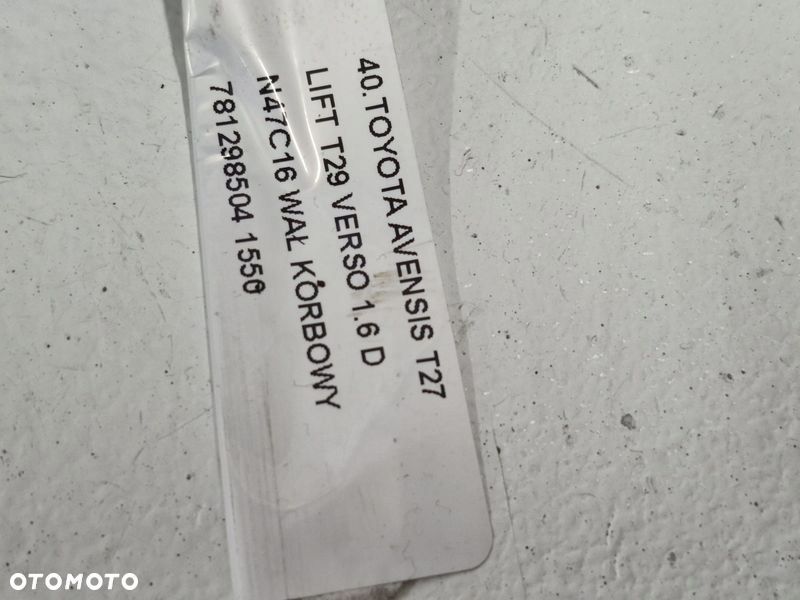 TOYOTA AVENSIS T27 LIFT T29 VERSO 1.6 D N47C16 WAŁ KORBOWY 781298504 - 10