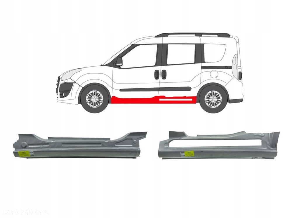 Próg Reperaturki / progi Fiat Doblo 10 - 23 KRÓTKI strona LEWA ! Zestaw - 1
