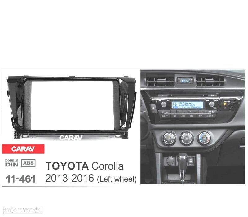 MOLDURA ADAPTADOR PRETO BRILHO PARA RADIO 2-DIN PARA TOYOTA COROLLA 13-16 - 2