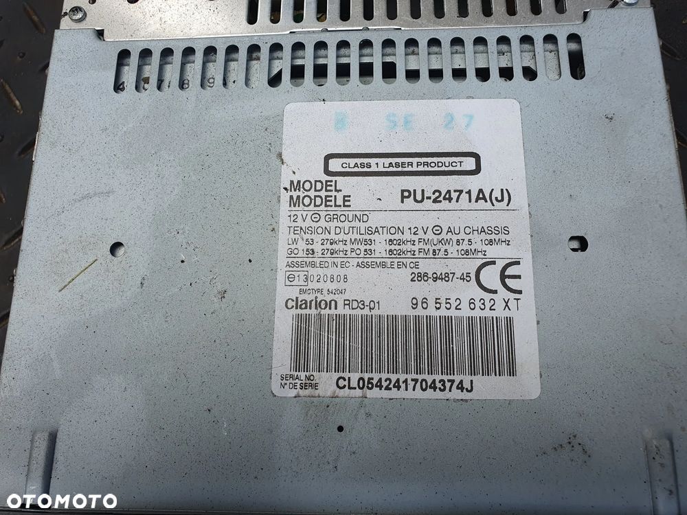 PEUGEOT 307 CITROEN C2 C3 RADIOODTWARZACZ RADIO FABRYCZNE RD3-01 96552632XT - 3