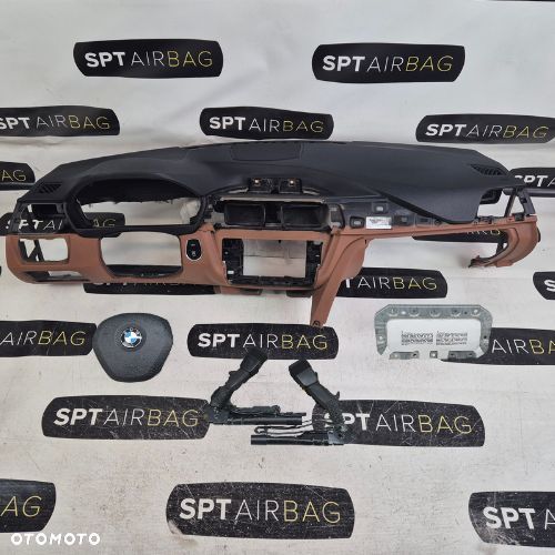 BMW SERIA 3 F30 F31 F32 F34 DESKA ROZDZIELCZA KONSOLA KOKPIT PULPIT PODUSZKI AIRBAG AIR BAG NAPINACZE KIT SET - 1